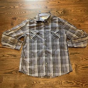 Urban Pipeline Mens Button Up Dark Plaid Shirt, Size 2XL XXL